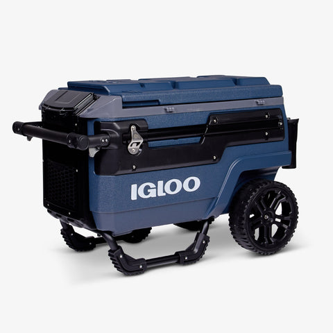 Angle View | Trailmate Journey 70 Qt Cooler::::All-terrain, smooth-ride wheels